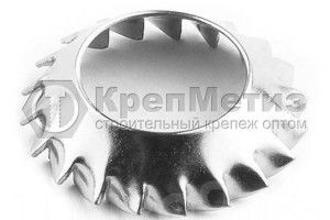 Шайба DIN 6798 V А2 стопорная вогнутая с упругими внешними зубцами нержавеющая