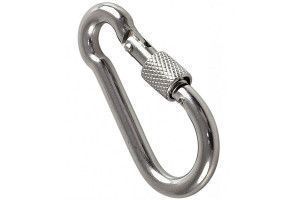 Карабин c винтовым фиксатором A4 нержавеющий