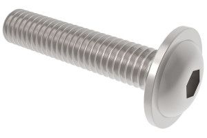 Винт ISO 7380 FL А2 с полукруглой головкой с фланцем и внутренним шестигранником нержавеющий M5x25