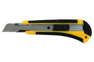 Нож Bohrer с выдвижными лезвиями усиленный, с автостопом, двухкомпонентная обрезиненная ручка (сталь SK4)