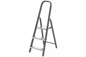 Стремянка с алюминиевыеми ступенями и стальным профилем, Сибртех