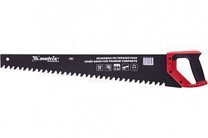 Ножовка по пенобетону, защитное покрытие, твердосплавные напайки на зубья, двухкомпонентная рукоятка Matrix, 700 мм