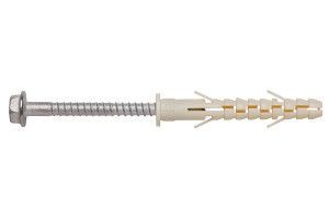 S-UF SORMAT универсальный фасадный дюбель с бортиком и пресс-шайбой SW 13/T40 с гильзой из полиамида и распорным элементом из закаленной оцинкованной стали