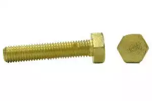 Болт с шестигранной головкой, из латуни DIN 933, 20х70 мм, 1 шт/уп