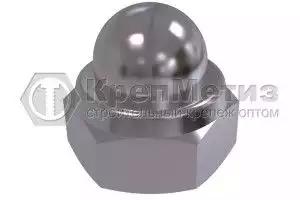 Гайка DIN 986 А2 колпачковая шестигранная с нейлоновым кольцом нержавеющая