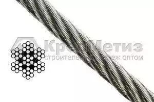 Трос для растяжки DIN 3055 A2, свивка 7х7 нержавеющий