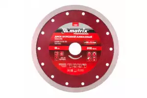 Диск алмазный сплошной, тонкий, мокрая резка Matrix, 180х25,4 мм
