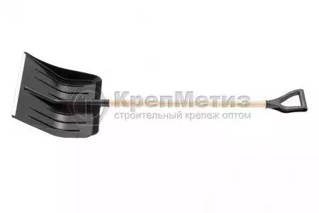 Лопата для уборки снега пластиковая с деревянным черенком, Sparta - Фото 1