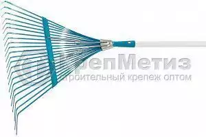 Грабли веерные стальные, 24 плоских зуба, лакированный черенок, Luxe, Palisad