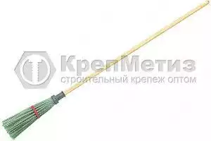 Метла полипропиленовая, круглая, с ободом, деревянный черенок, Сибртех