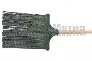 Метла полипропиленовая, плоская, деревянный черенок, Сибртех