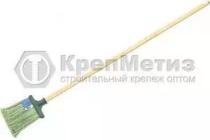 Метла полипропиленовая, плоская распушенная, деревянный черенок, Сибртех