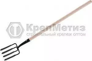 Вилы 4 - х рогие, копальные, кованые, деревянный черенок, Арти