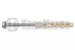 S-UF SORMAT универсальный фасадный дюбель с бортиком и пресс-шайбой SW 13/T40 с гильзой из полиамида и распорным элементом из закаленной оцинкованной стали