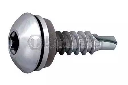 Шурупы EJOT® SAPHIR с полукруглой выпуклой головкой, нержавеющая сталь А2/А4 с EPDM прокладкой, сверлильная способность до 2/ 3/ 4/ 12 мм - Фото 1